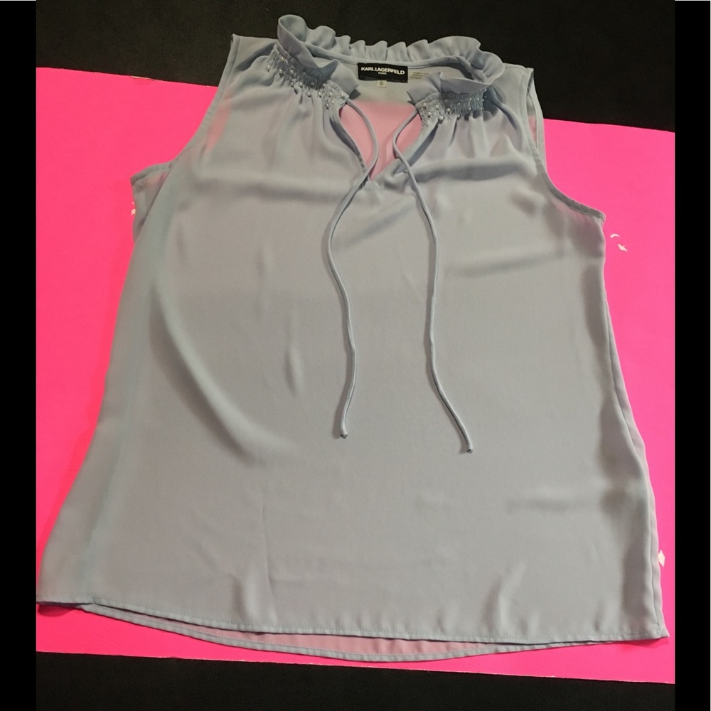 KARL LAGERFELD PARIS Stylish Sleeveless Blouse NWOT